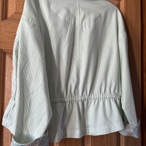 89th & Madison Mint Striped Utility Jacket - Picture 3 of 5